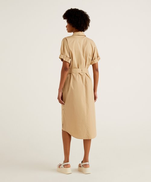 半袖ロングシャツワンピース ベネトン レディース Benetton Women D Fashion 半袖ロングシャツワンピース ベネトン レディース Benetton Women D Fashion