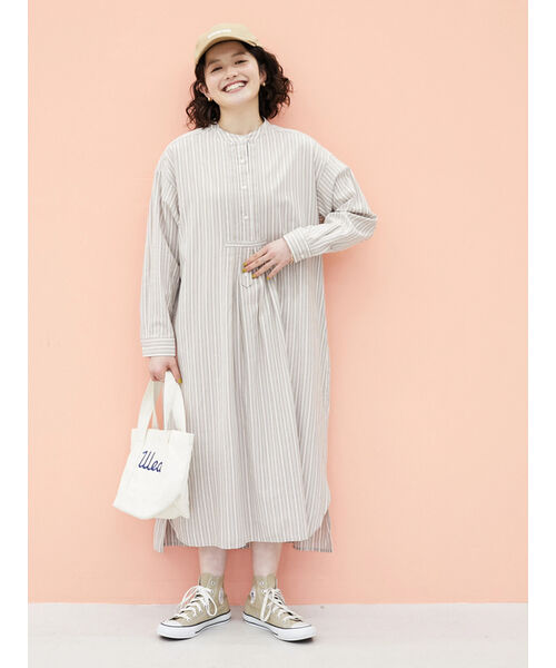 セール 70%OFF】タックバンドカラーシャツワンピース(504648029
