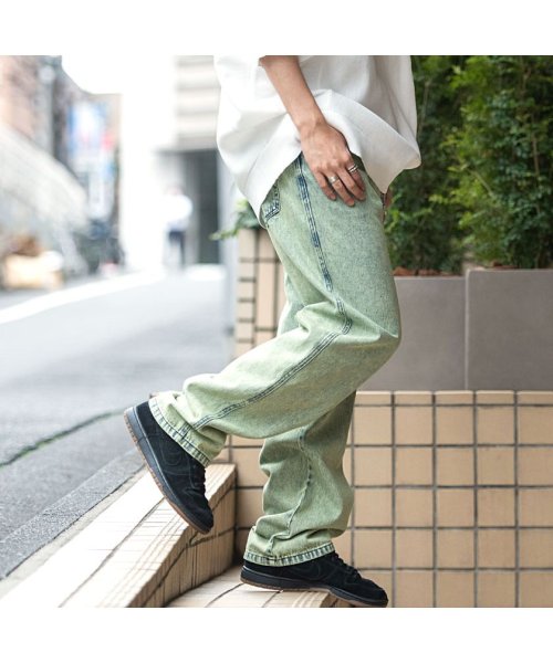 Marengo ワイドカラーデニムパンツ メンズ ブランド カジュアル ファッション ワイド バギーパンツ 太め ゆったり 大きいサイズ カラー ジーンズ カ エスビーセレクト Sb Select D Fashion