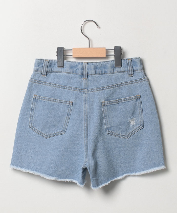 セール】ダメージデニムショートパンツ(504643293 セール】ダメージデニムショートパンツ(504643293