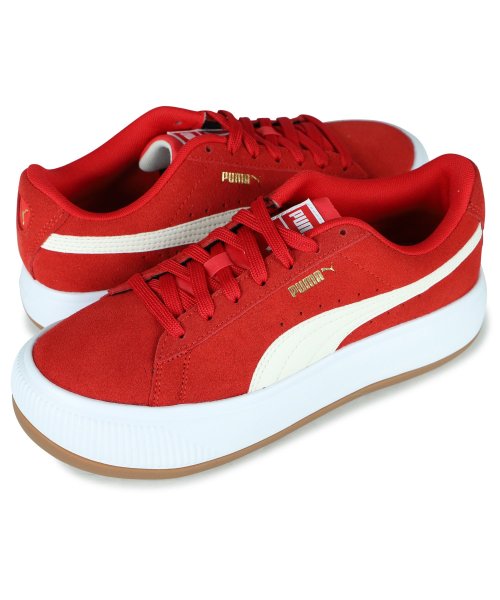 Puma プーマ スウェード マユ スニーカー レディース 厚底 スエード Suede Mayu レッド 08 プーマ Puma D Fashion