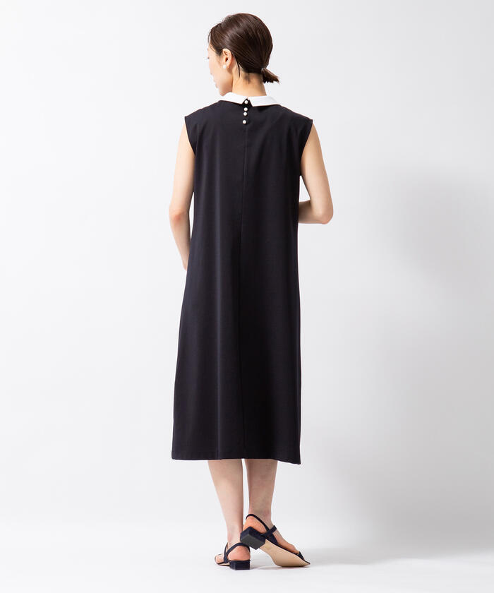 ノーリーズ　NOLLEY'S ワンピース　パール　ブラウン　※再お値下げしました クーポン】【セール 25%OFF】取り外し衿付きフレンチスリーブ