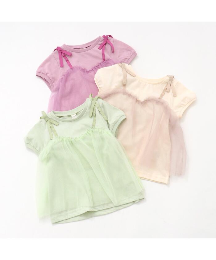 ♡ エンボス生地切替 チュニックカットソー サイド柄切替カットソーチュニック - ベルーナ【公式】