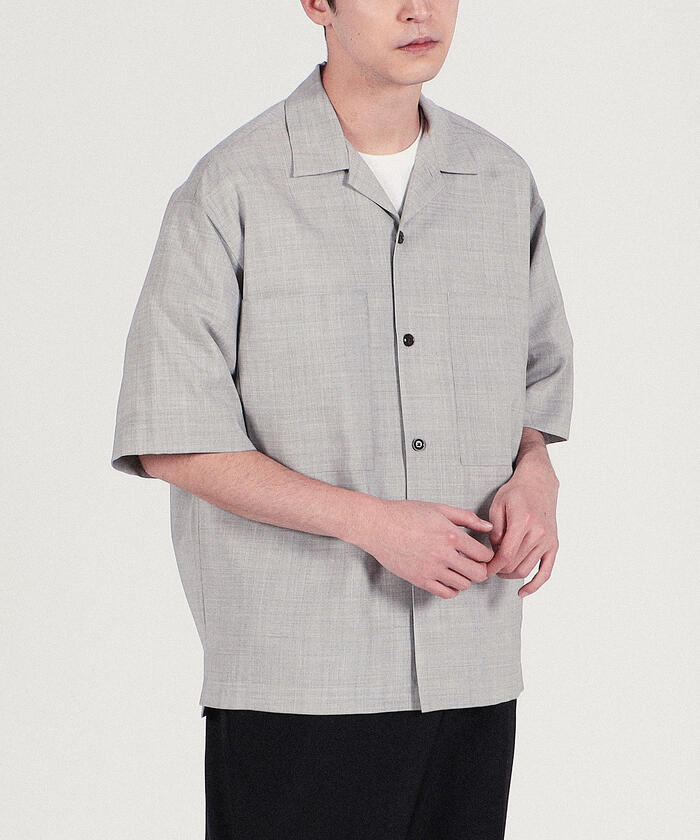 セール 30%OFF】ウールレーヨン ダブルポケットオープンカラー