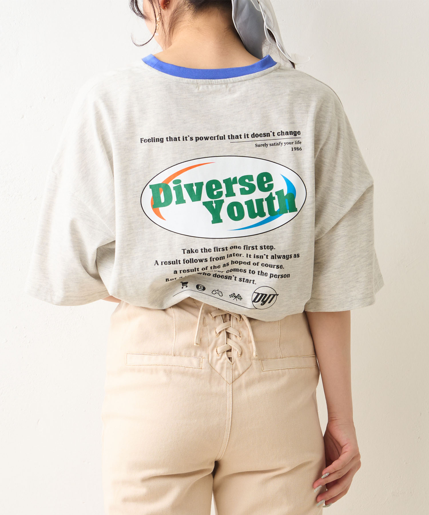 セール】だ円ロゴ&刺繍リンガーTシャツ(504649772) | オリーブ