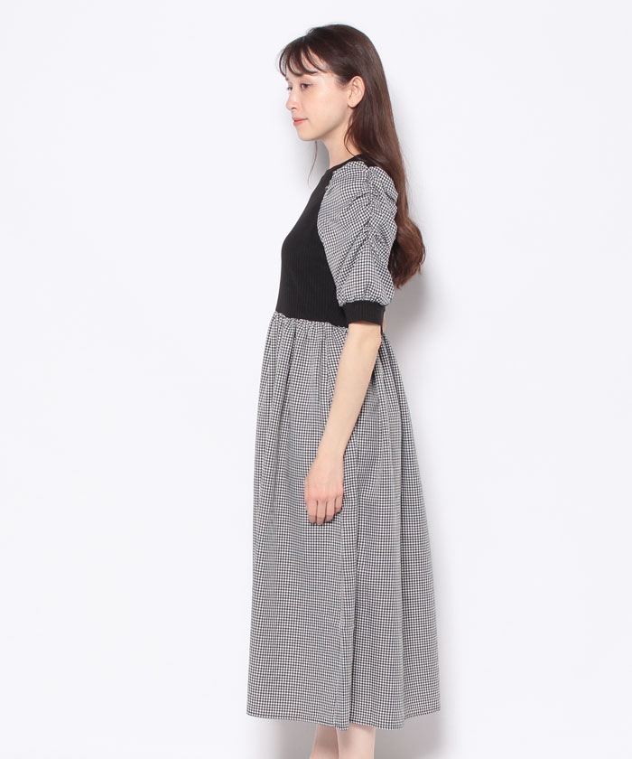 ボウタイドッキングワンピ OLIVE des OLIVE トップグレー ボウタイドッキングワンピ OLIVE des OLIVE トップグレー