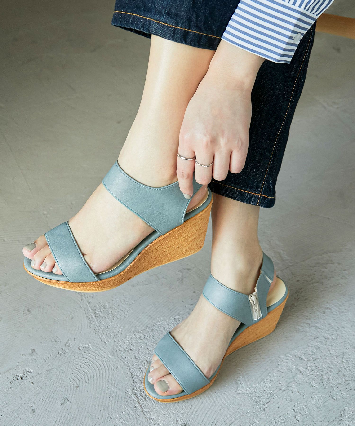 ファッションレター Fashion Letter アンクルベルト厚底ウェッジ