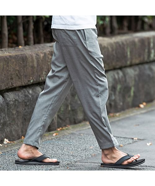 Natural Story リネンライクイージーパンツ メンズ ストレッチ ブランド 大人ドライタッチ 吸水速乾 アンクルパンツ ワイドパンツ ゆったり 部屋着 エスビーセレクト Sb Select D Fashion