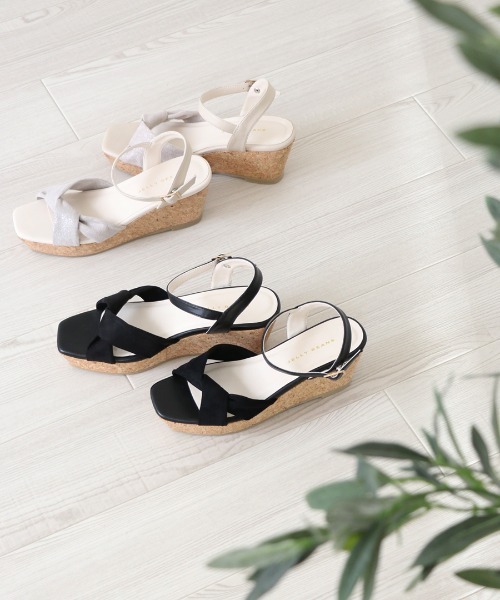 セール 50%OFF】ツイストターバンウエッジソールサンダル