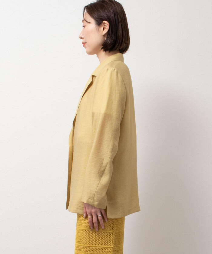 ノーリーズ NOLLEY’S シアー ジャケット 半袖 ブラウン 25SS ウォッシャブルシアーシルクライトジャケット（5-0030-2-05-053