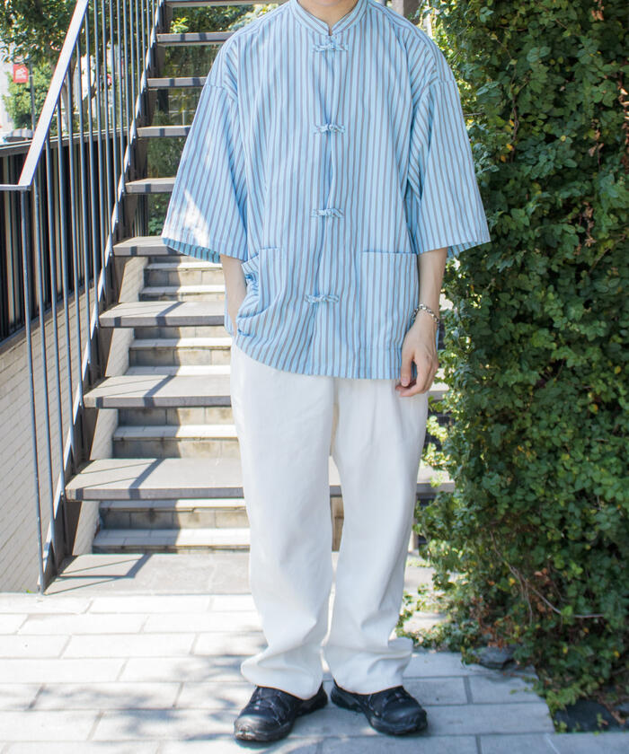 セール 70%OFF】【GLOSTER/グロスター】チャイナシャツ ショート