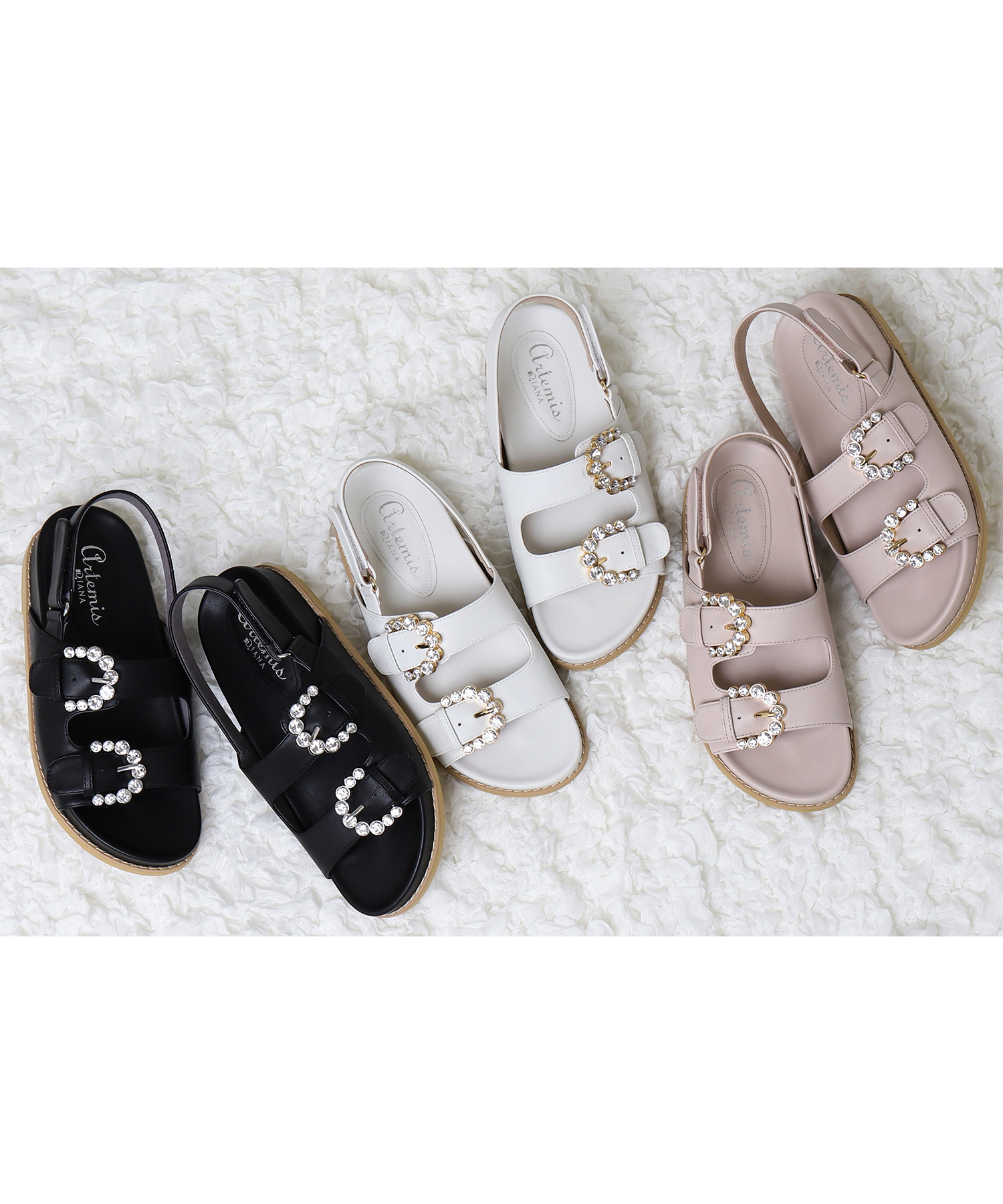 DIANA  ファー×ビジューバックルスポサン DIANA ファー×ビジューバックルスポサン