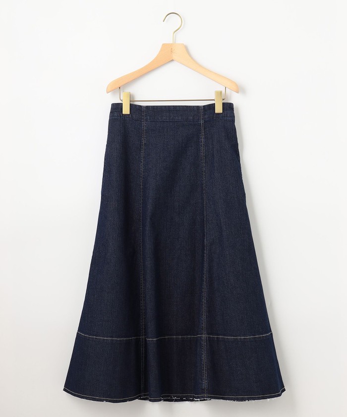 極美品　DIESEL　LULABY　デニム　フリンジ　ボリューム　フレアスカート 人気商品につき追加販売】カットオフライトデニム フレア