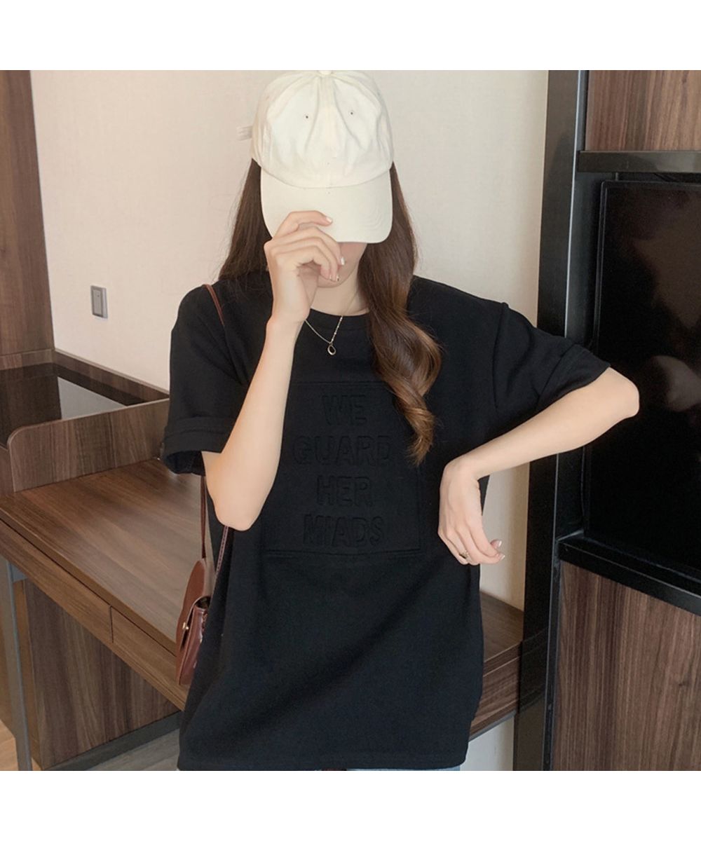セール】立体ロゴtシャツ 韓国チュニックロンT(504184441