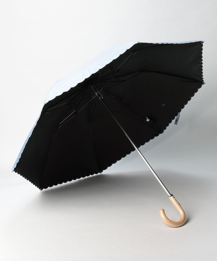晴雨兼用折りたたみ日傘 ”ジャガード×スカラ刺繍レース”(504490338