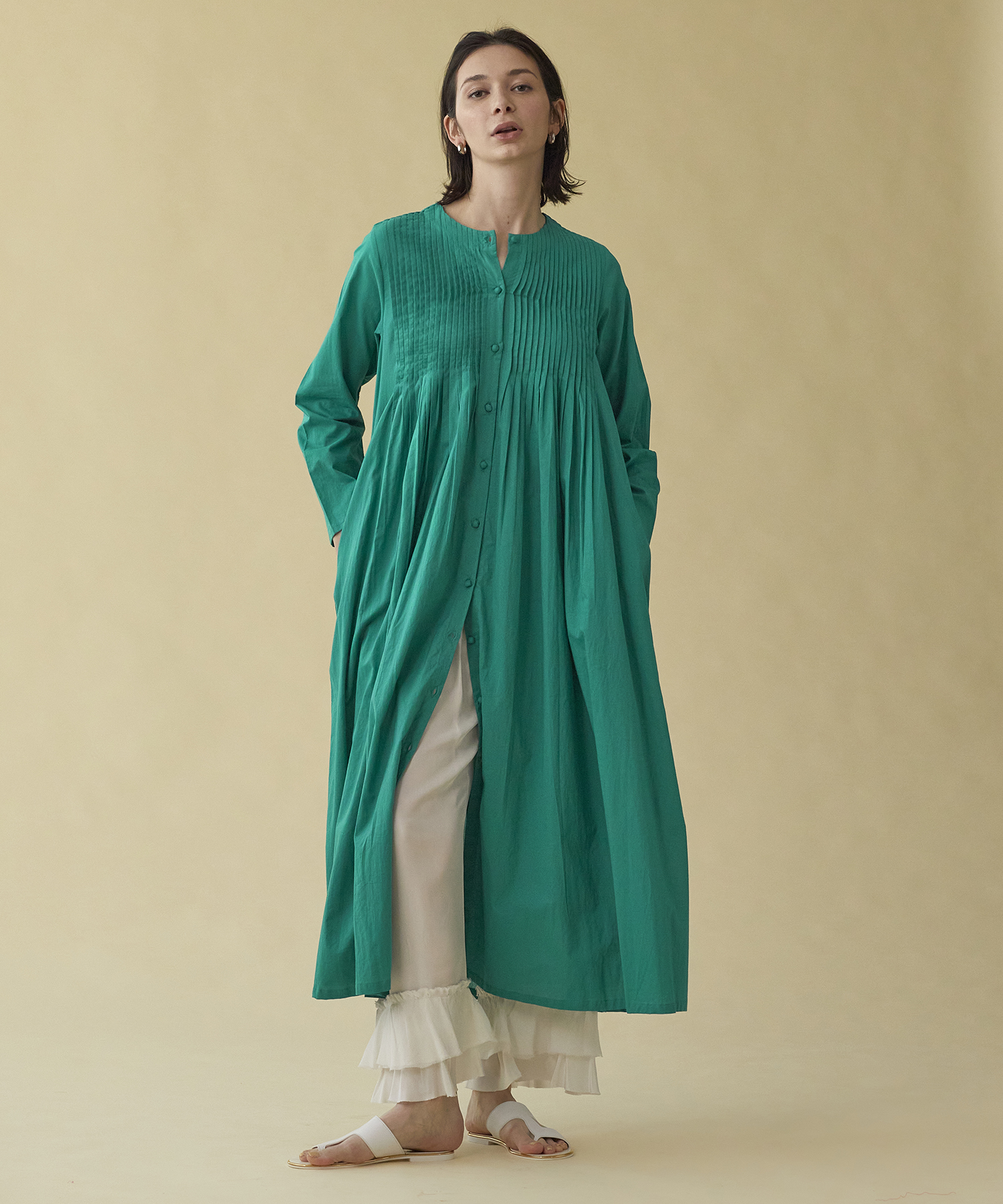 セール 30%OFF】カディコットンピンタックワンピース(504563139