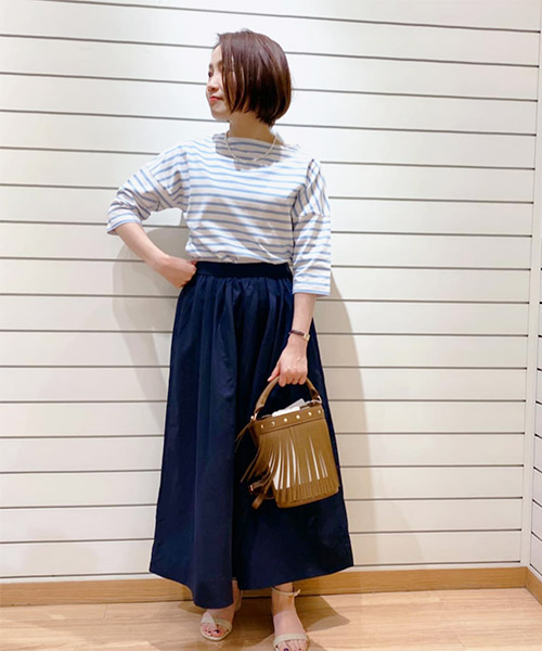 特別価格 ORCIVAL/オーシバル】ドロップショルダーボーダーカットソー カットソー(長袖/七分)