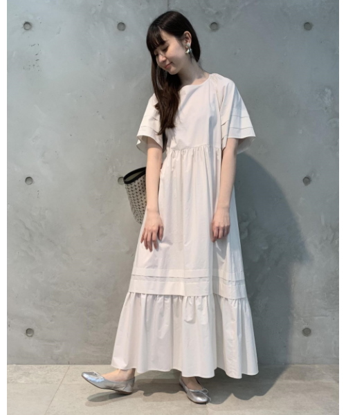 ◆関税込◆【REBECCA VALLANCEC】ストレッチ リボン ワンピース back conscious tiered rib dress /バックコンシャス ティアード