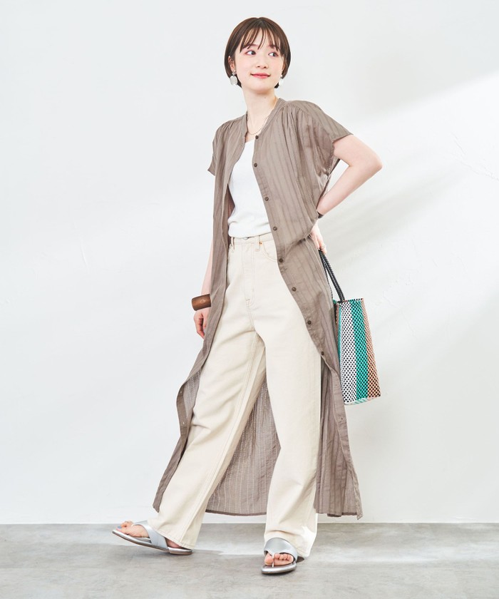 美品✨エルメス ルメール期 フレンチスリーブシャツワンピース イエロー ユアーズ ur's コットンVネックフレンチスリーブワンピース
