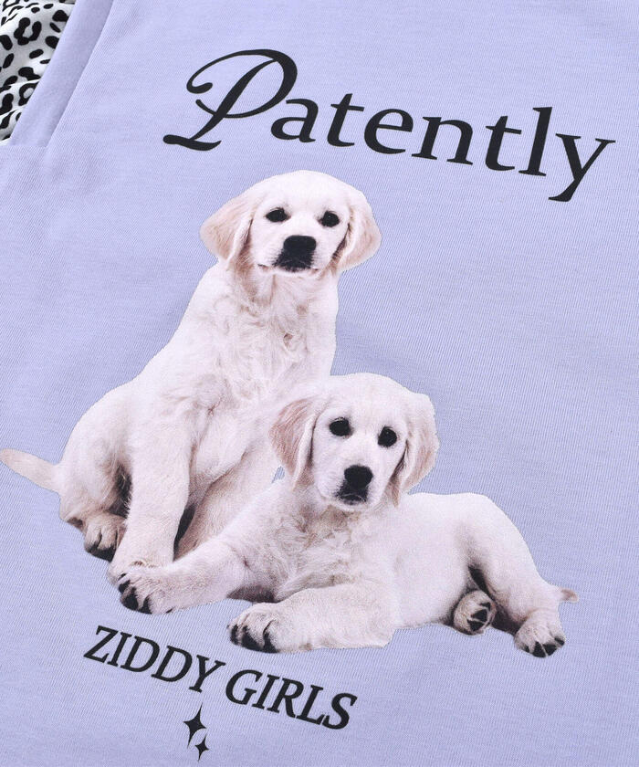 プープレワンピース　動物とニコちゃん柄 ニコ☆プチ 6月号 掲載 】 袖 レオパード柄 Dog プリント