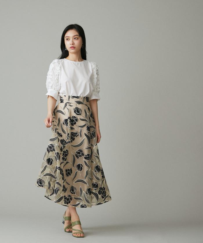 JILL STUART ヴェルヴェットオパール スカート　サイズ 2 ビッグフラワーオパールスカート(504673703) | ジル バイ ジル
