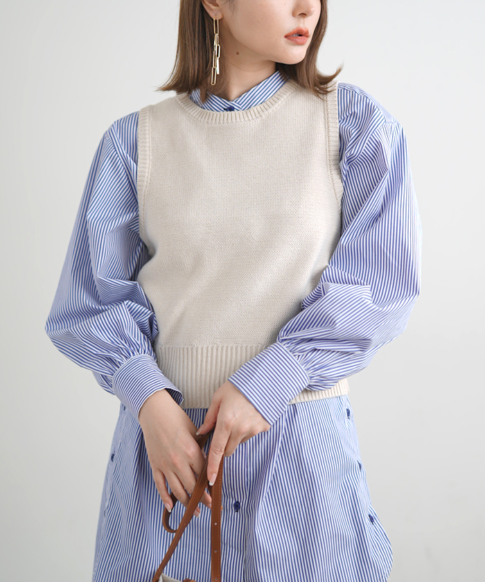新品未使用　☆ガレナ☆　パール付きファーニットベスト GALENA(ガレナ)パール使いファーベスト| セレクトショップLisa