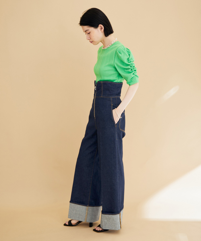 セール 70%OFF】【サステナブル】デニム/チノ コルセットパンツ