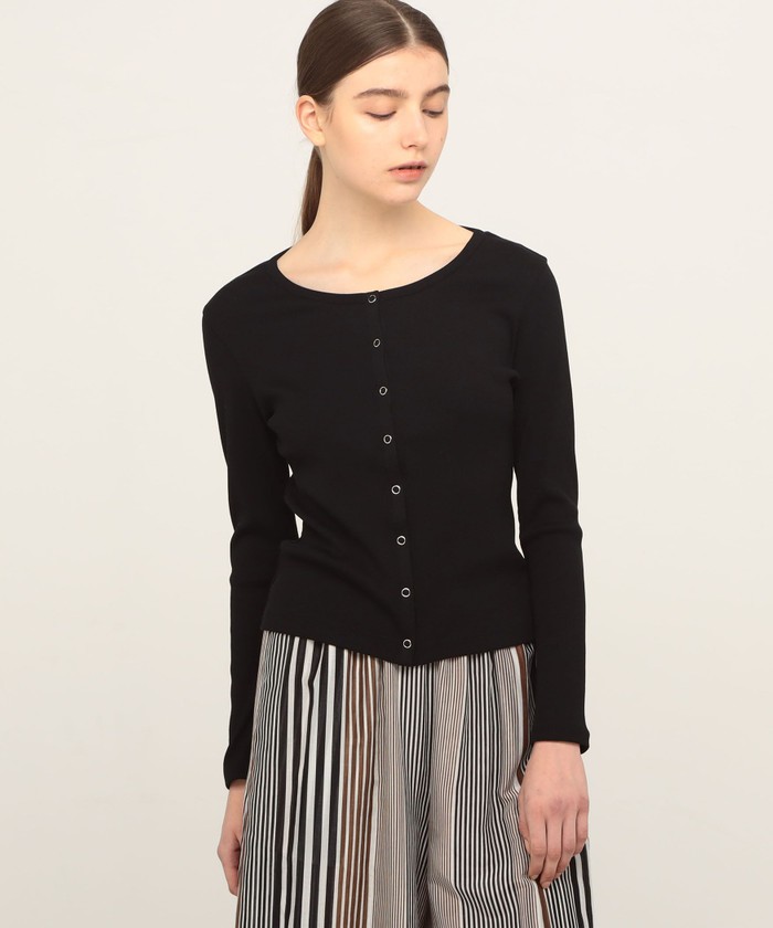 セール 40%OFF】スモールライトリブ クルーネックカーディガン