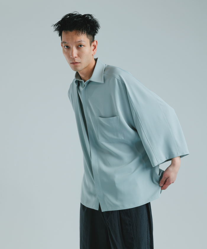 アダムエロペ コットン100%シャツ ドルマンシャツ セール 35%OFF】【WEB限定】ドルマン ハーフスリーブ ルーズ