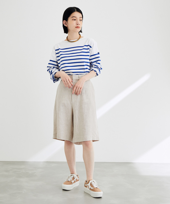 セール】〈SHARE CLOSETシリーズ〉リネンドロストハーフパンツ
