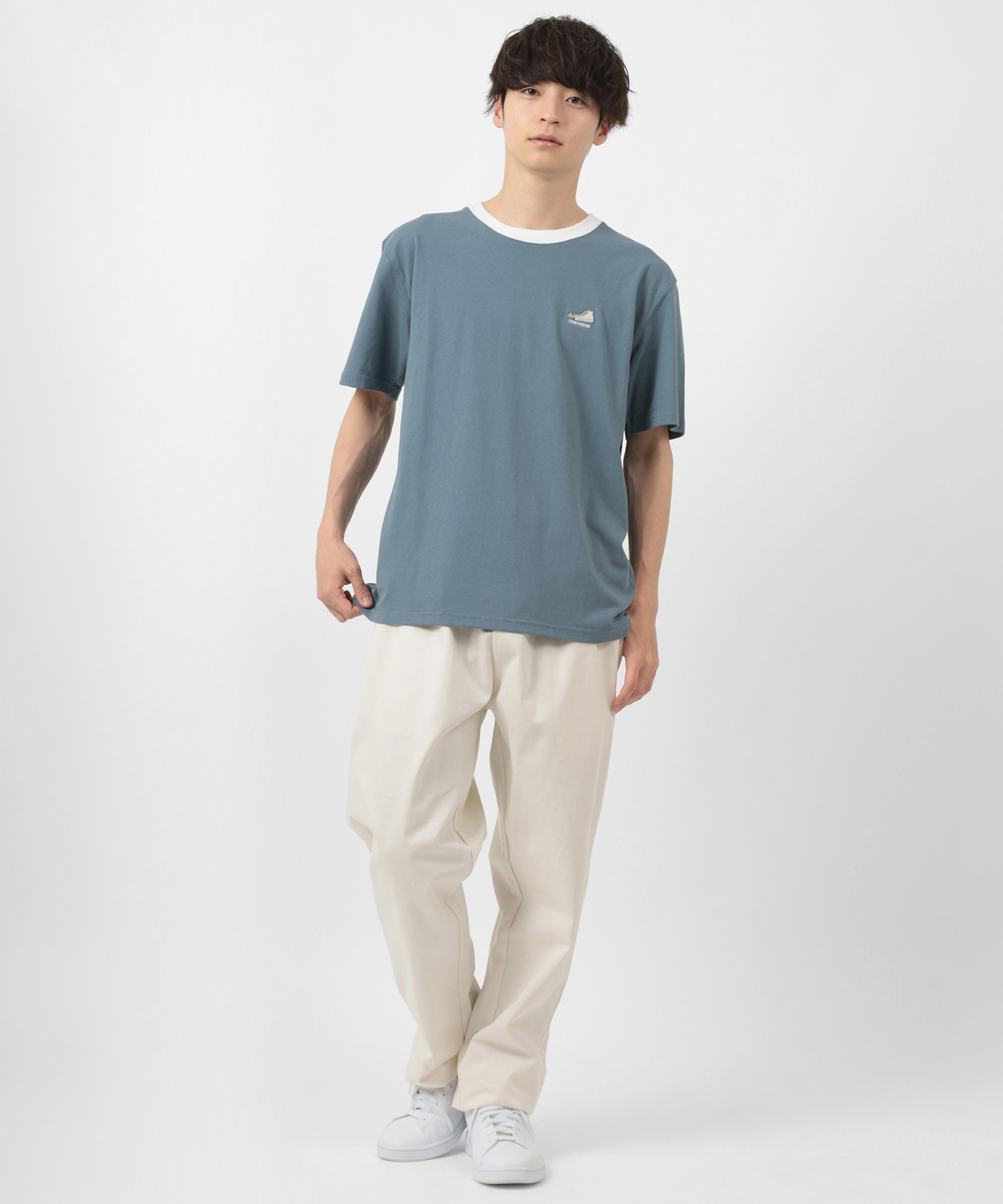 印象のデザイン 古着 コンバース トレーナー ワンポイント刺繍 リブ