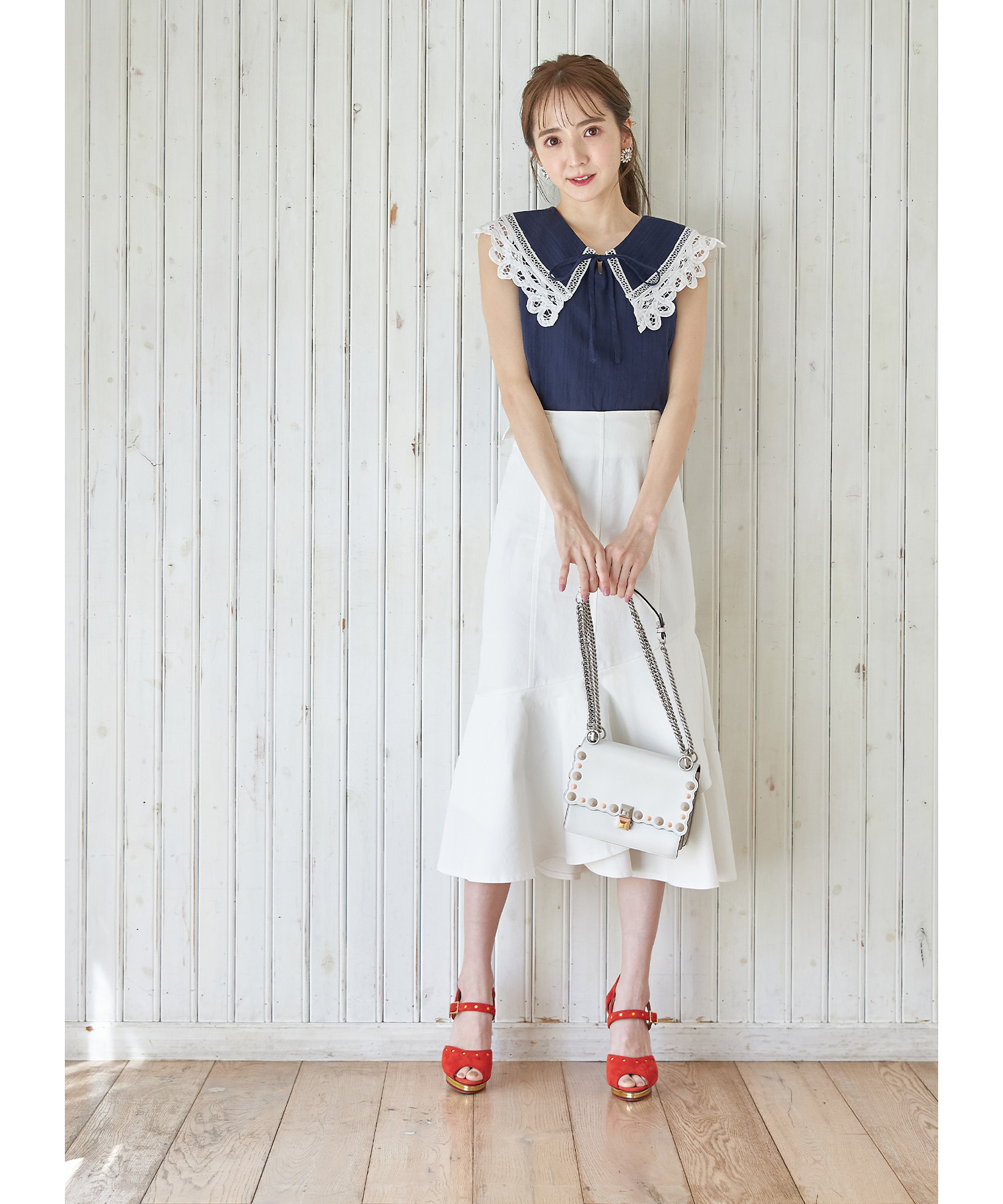 TOCCA レース装飾ノースリーブワンピース 　　　　ビックリボン着き セール 70%OFF】トッコクローゼット tocco closet りぼん付き