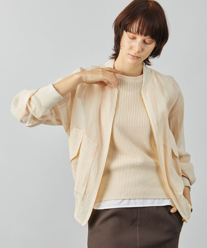 S－size】AMOUS / シアーブルゾン(504681303) | ベイジ，(BEIGE