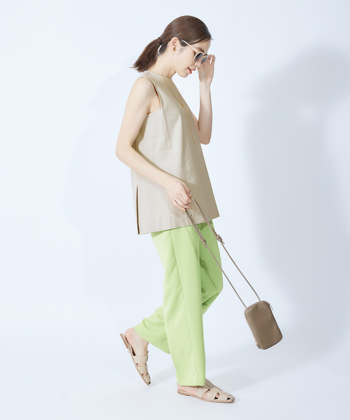 セール 60%OFF】リネンノースリーブシャツ/セットアップ対応(504613257