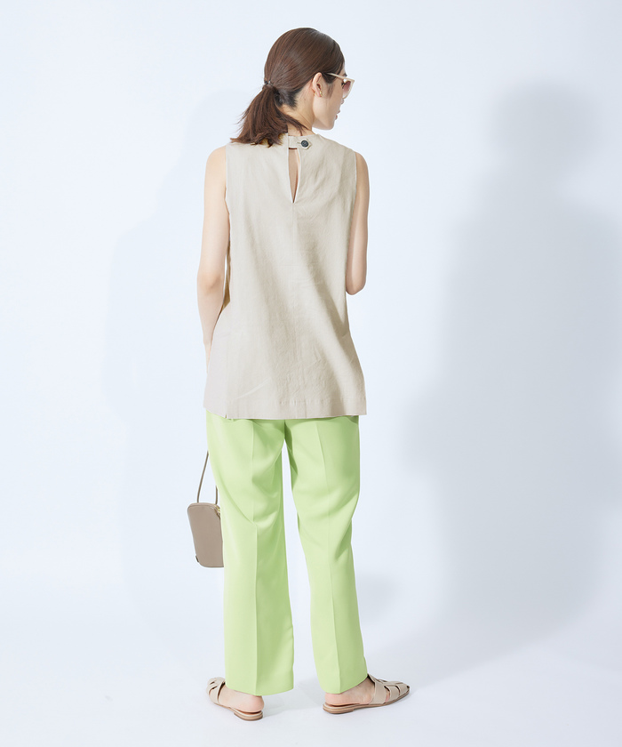 セール 60%OFF】リネンノースリーブシャツ/セットアップ対応(504613257