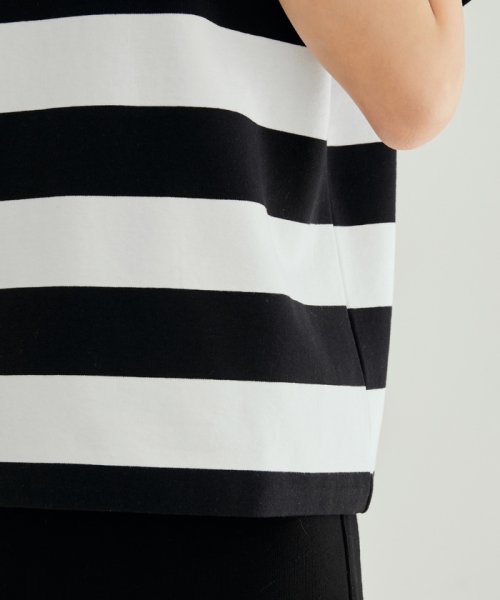 セール 今年も登場 人気アイテム Web限定 ワイドボーダー半袖tシャツ サロン アダム エ ロペ サロン アダム エ ロペ D Fashion