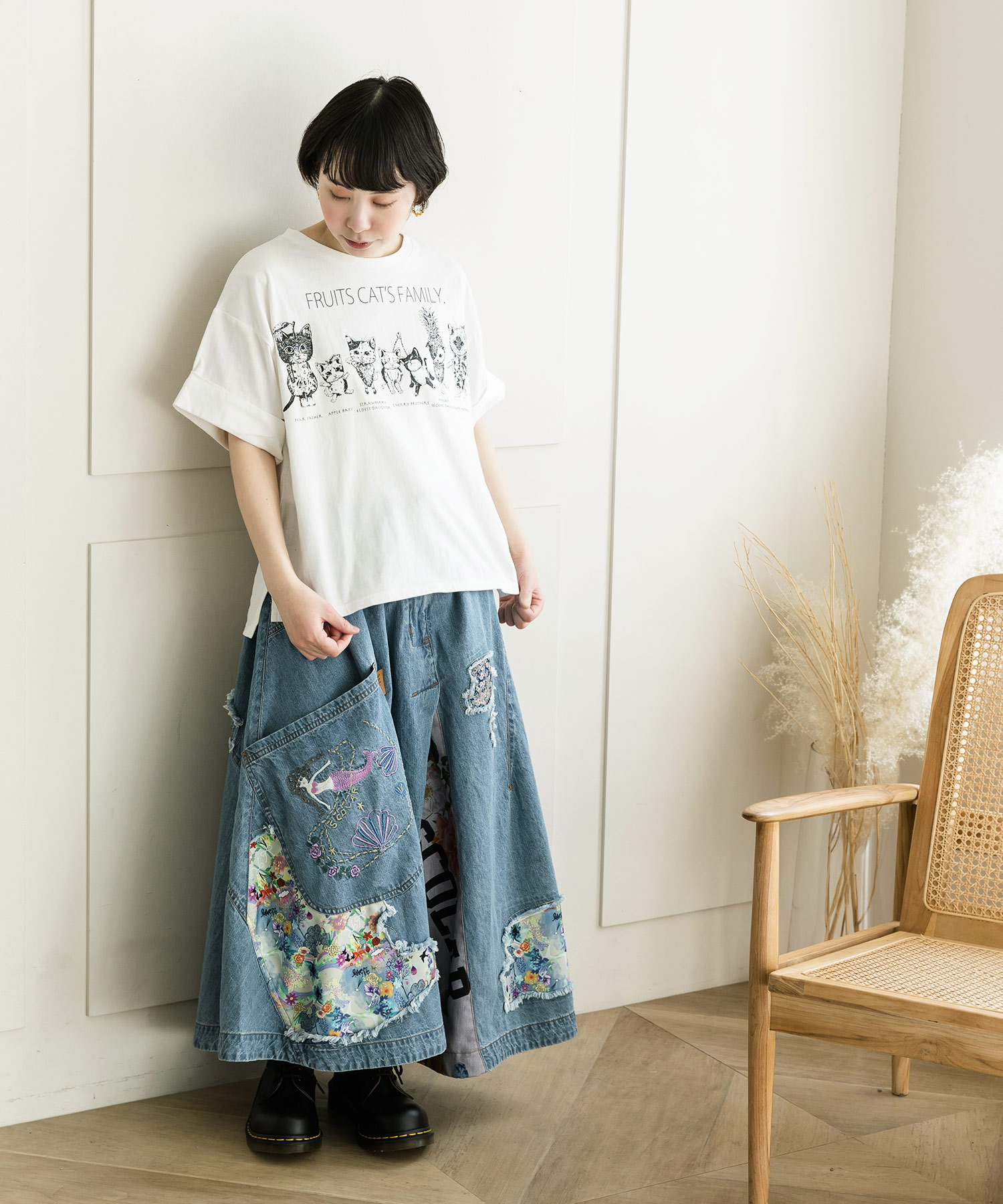 期間限定特価品 アップリケスカート asakusa.sub.jp