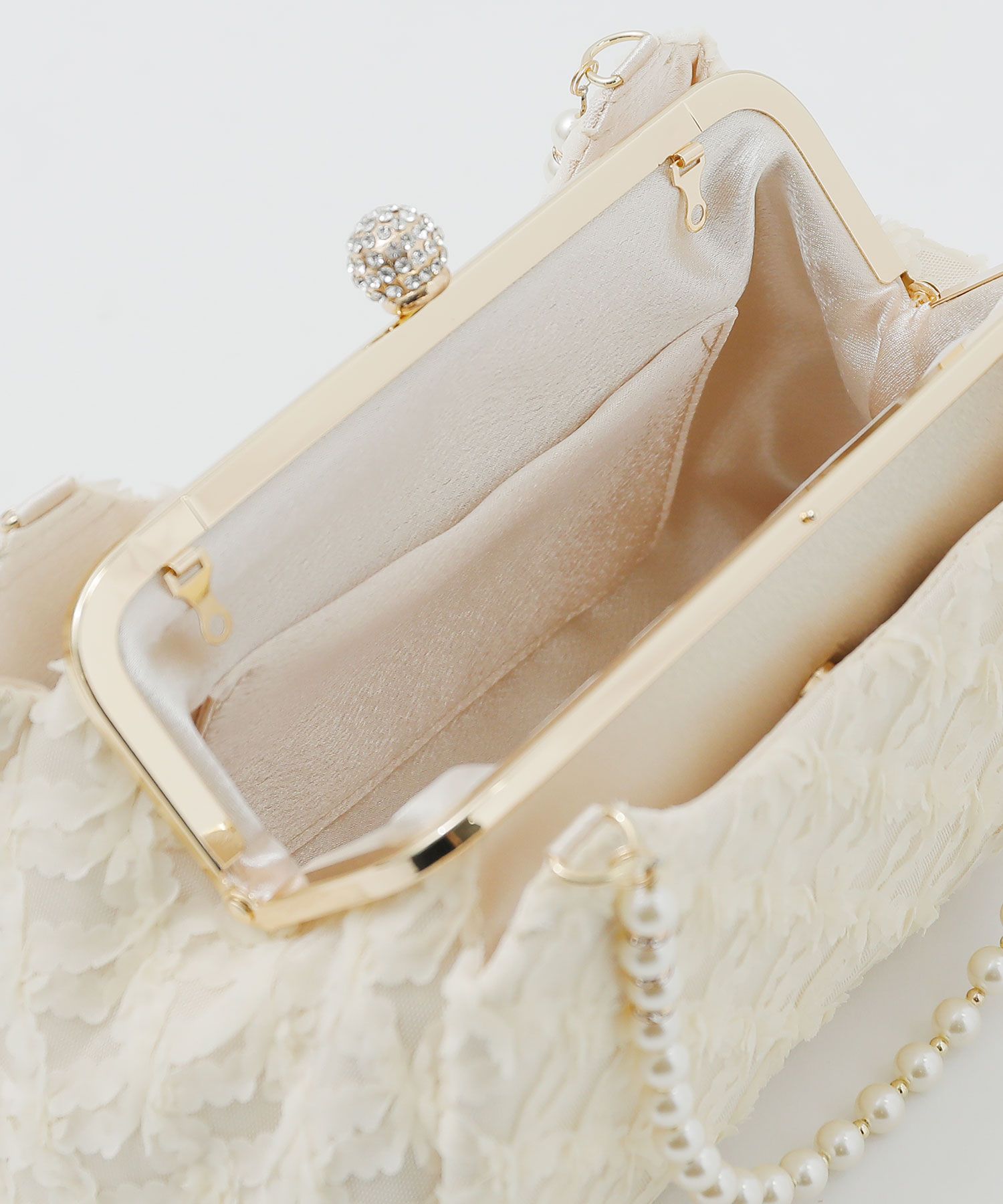 ニアナ niana レース×サテンがま口パーティーバッグ(504681847 ニアナ niana レース×サテンがま口パーティーバッグ(504681847