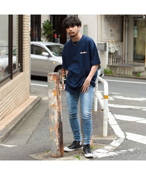Cavaria Usaコットンカリフォルニアイラストクルーネック半袖tシャツ メンズ 半袖 大人 Usaコットン 厚手 大きいサイズ ビッグシルエット オーバー キャバリア Cavaria D Fashion
