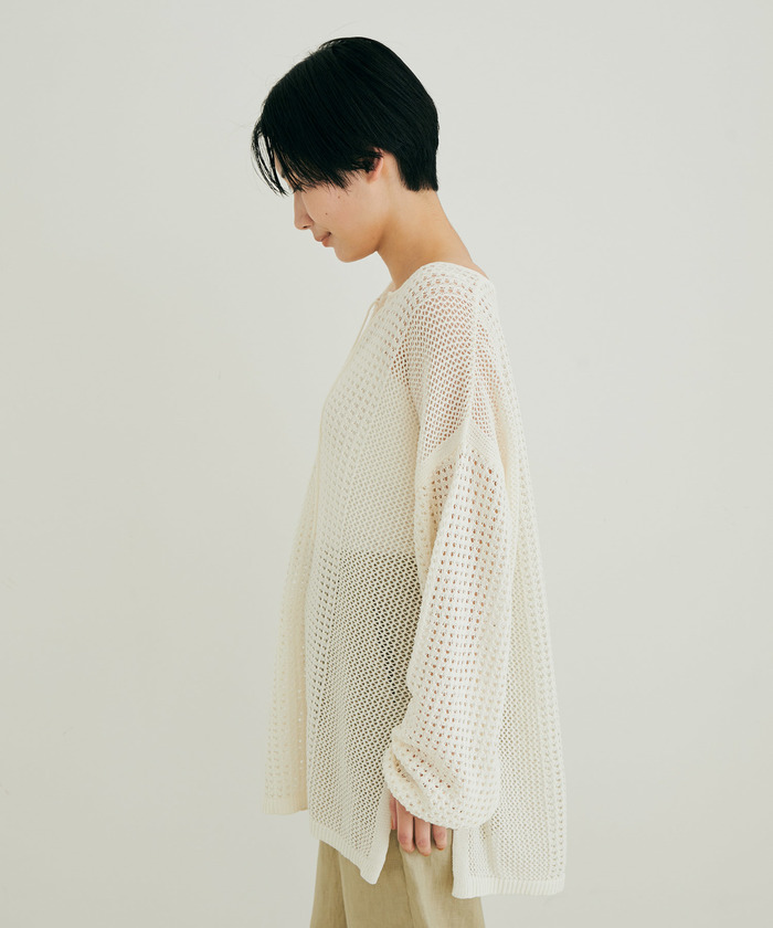 【HELMUT LANG】 透かし編み コットンニットプルオーバー HELMUT LANG】 透かし編み コットンニットプルオーバー