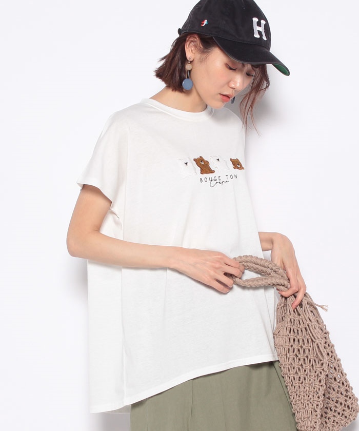に*め様 familiar クマ刺繍 Tシャツ に*め様 familiar クマ刺繍 Tシャツ