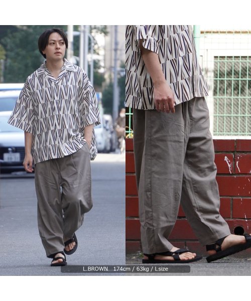 セール ワイドパンツ メンズ バルーンパンツ レディース アンクルパンツ 綿麻 アンクル バルーンパンツ アンクル丈 麻 パンツ ボトム ボトムス 涼しい イージー ワンフォークロージング 1111clothing D Fashion