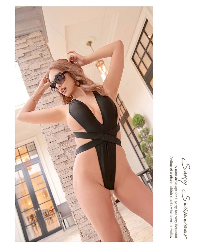 セクシー★Cupshe Uリング タイバック モノキニ水着 ハイレグ Rew-You 水着 モノキニ スパンコール 露出多い Tバック 目立つ