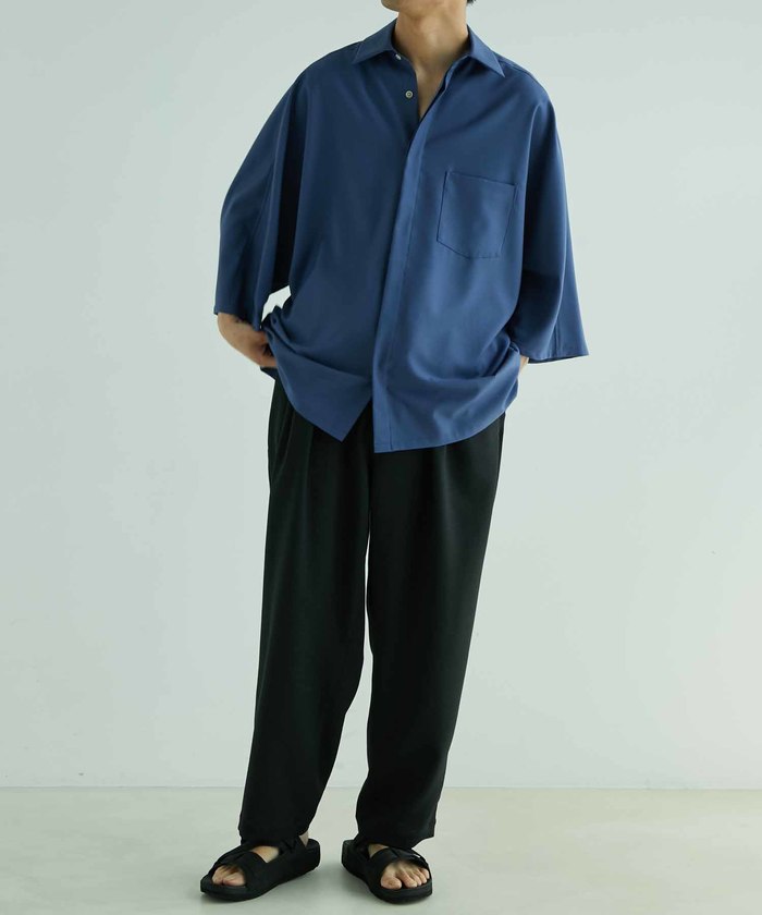 アダムエロペ コットン100%シャツ ドルマンシャツ セール 40%OFF】【セットアップ対応】ドルマンシャツジャケット