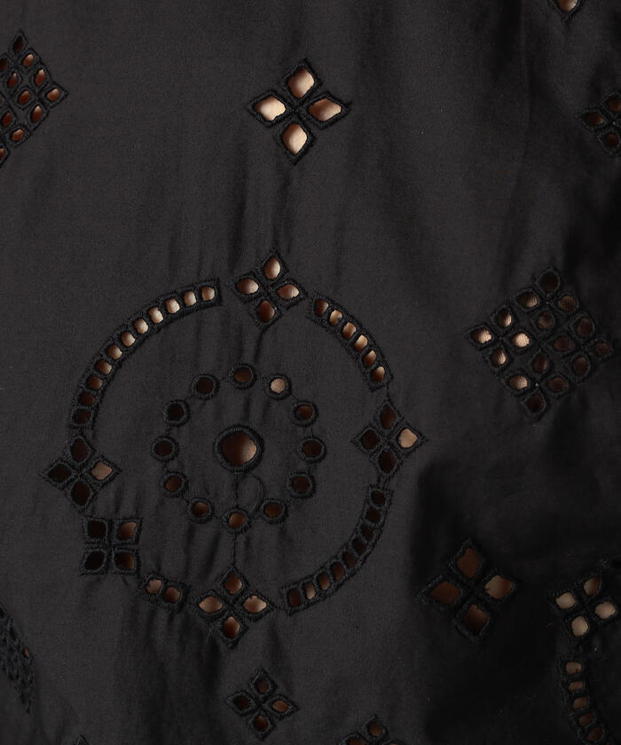 GANNI コットンブラウス タイバック イギリス刺繍 H&M - コットンブラウス 刺繍入りブラウス イギリス刺繍ブラウス