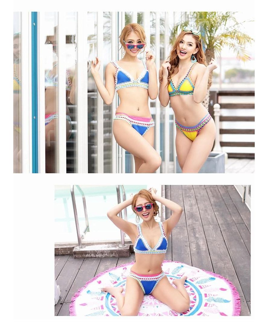 送関込【CUPSHE】 カリビアン クール ブルー ビキニセット Caribbean Cool Blue Bikini Set
