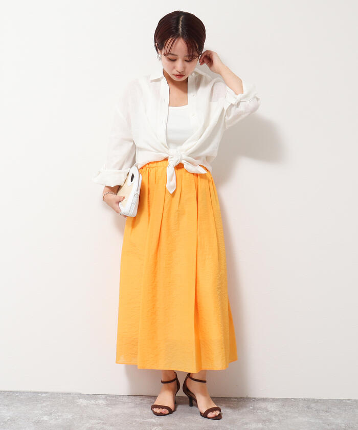 クーポン】【セール 30%OFF】ナチュラルオーガンジーギャザー
