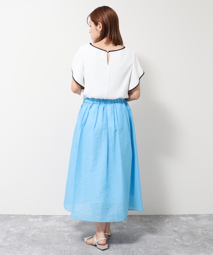 クーポン】【セール 30%OFF】ナチュラルオーガンジーギャザー