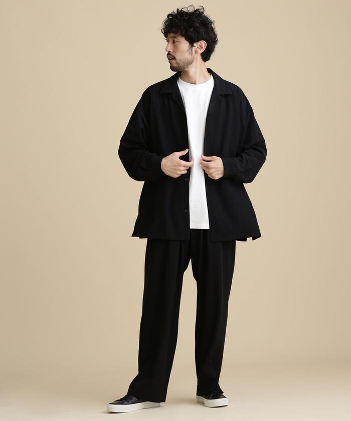 セール 60%OFF】LB.04/ストレッチワイドオープンカラーシャツ