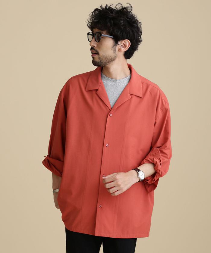 セール 60%OFF】LB.04/ストレッチワイドオープンカラーシャツ セール 60%OFF】LB.04/ストレッチワイドオープンカラーシャツ